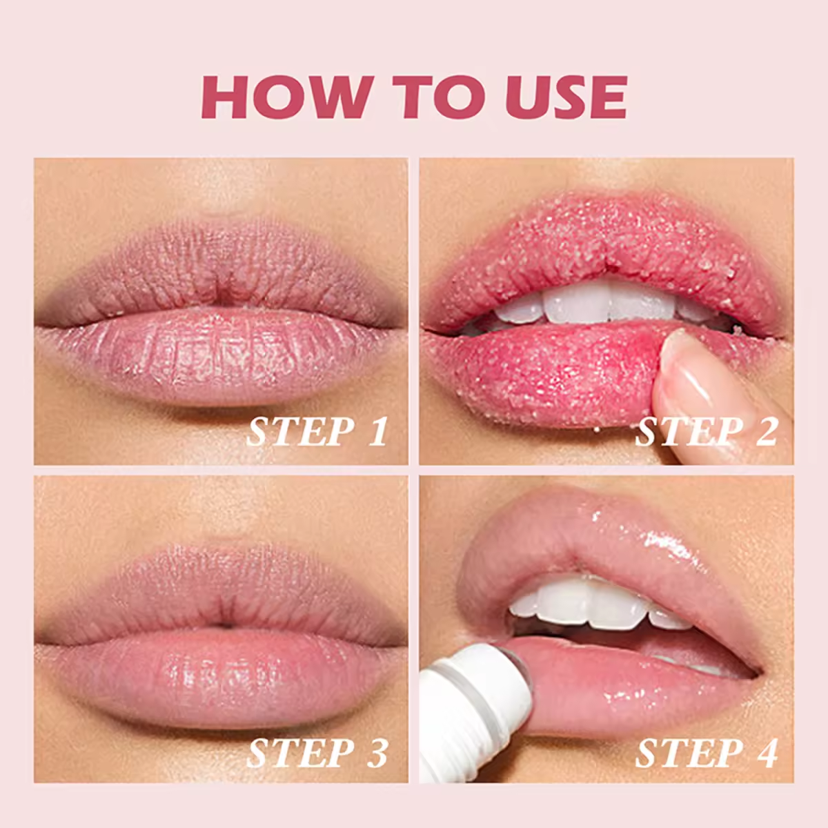 How to use the HUNII & Co Sugar Lip Scrub in four steps